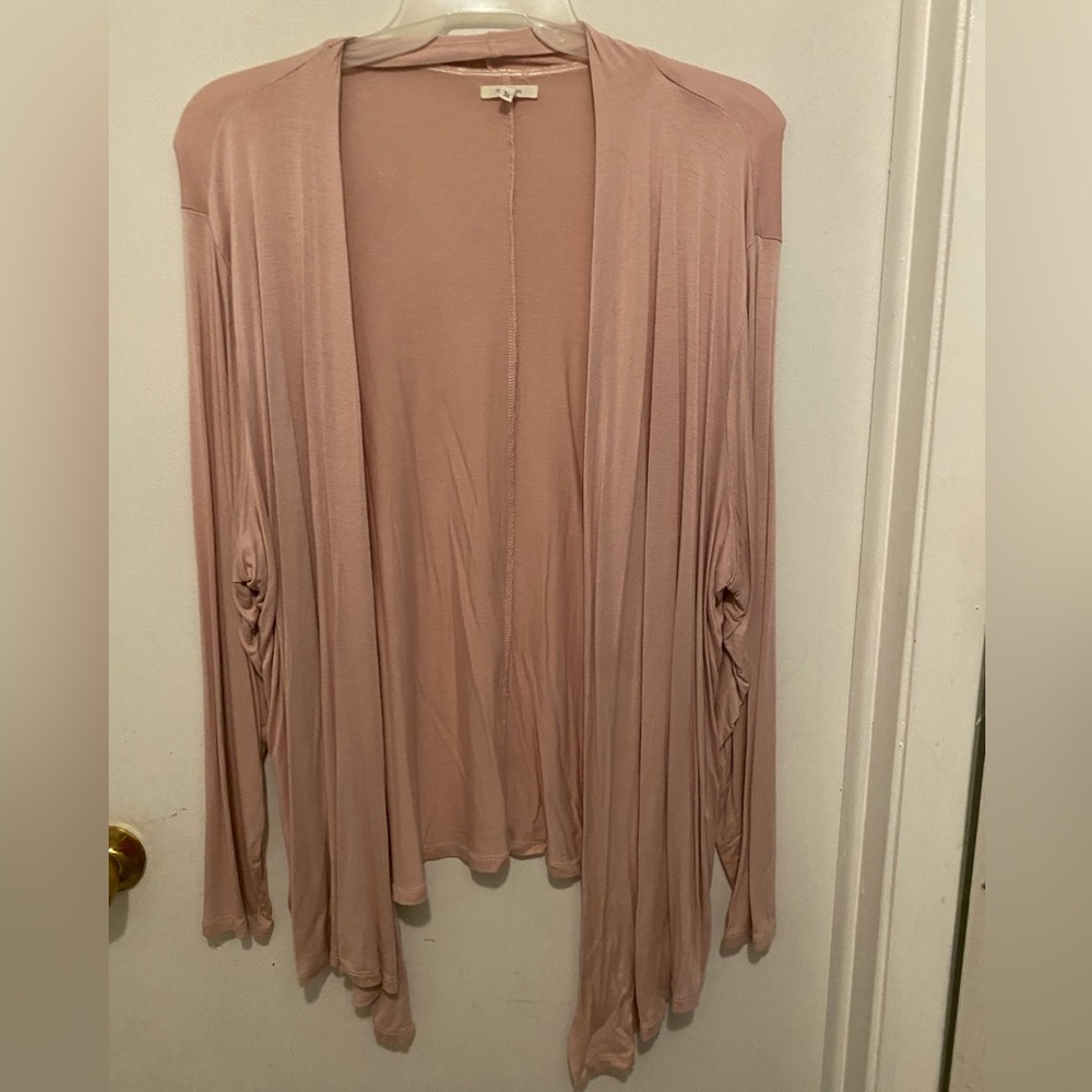 Blush Pink Open Front Cardigan 3X